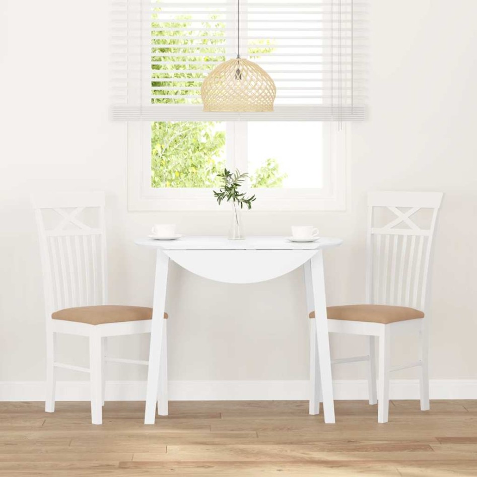 Sillas de comedor con cojines 2uds madera maciza blanco