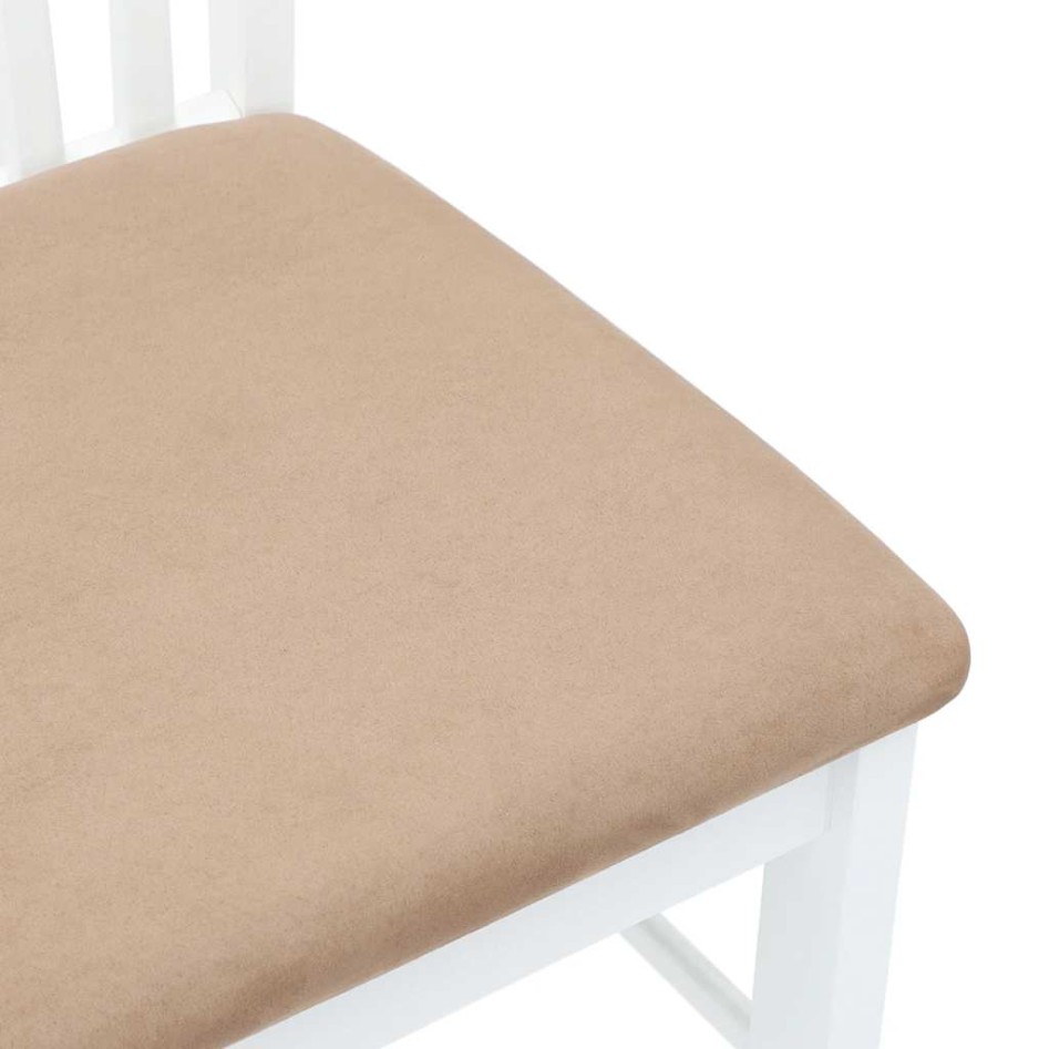 Sillas de comedor con cojines 2uds madera maciza blanco