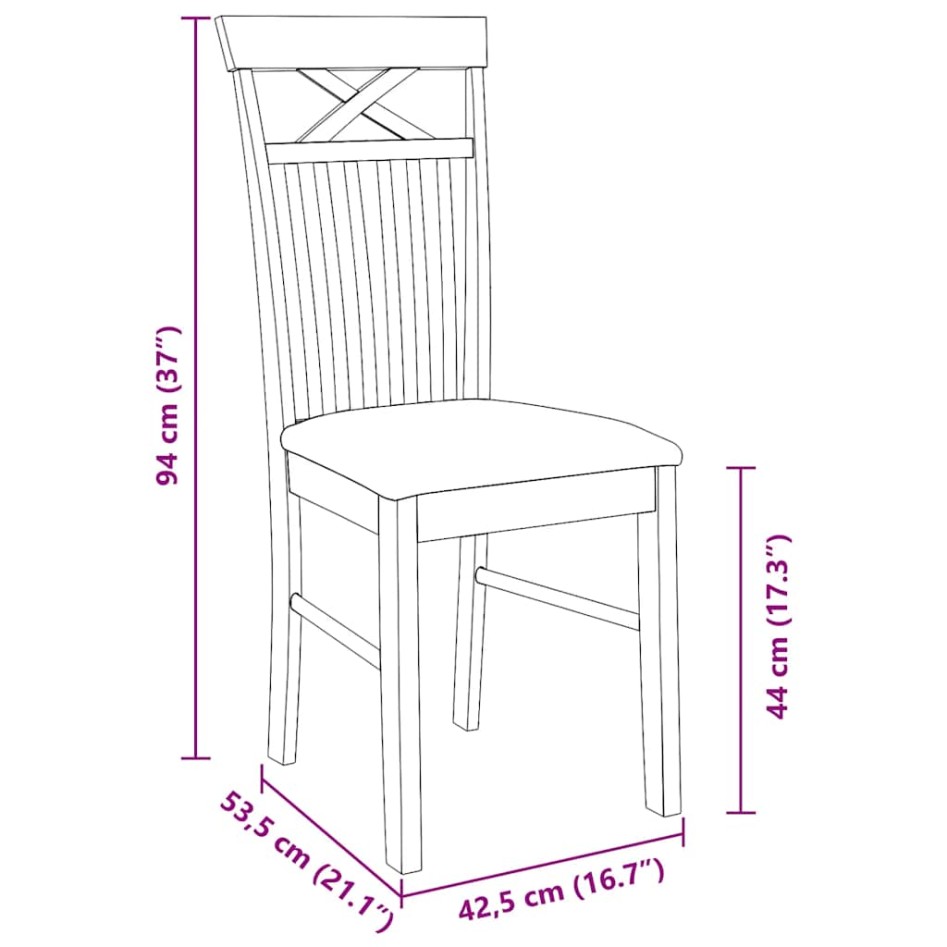 Sillas de comedor con cojines 2uds madera maciza blanco