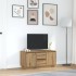 Mueble de TV con luces LED roble artesanal 100x41x50
