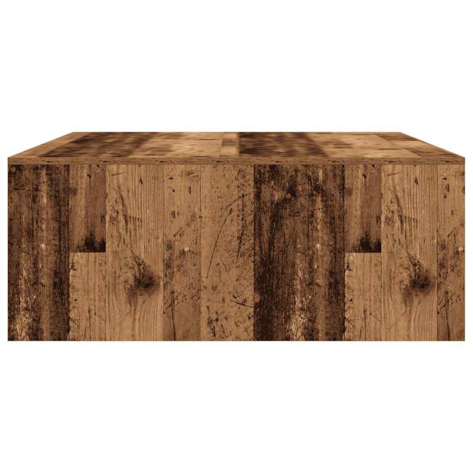 Mesa de centro con cajones madera vieja 100x100x40