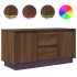 Mueble de TV con luces LED roble marrón 100x41x50