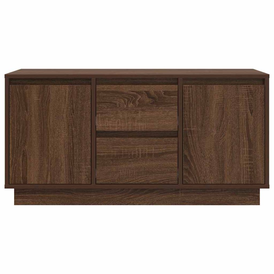 Mueble de TV con luces LED roble marrón 100x41x50