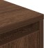 Mueble de TV con luces LED roble marrón 100x41x50