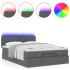 Cama otomana con colchón LED gris oscuro 140x200 cm