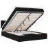 Cama otomana con colchón LED negra 140x190 cm