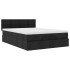 Cama otomana con colchón y luces LED Tela negra 140x200
