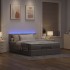 Cama otomana con colchón y luces LED gris topo 140x200 cm