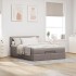 Cama otomana con colchón y luces LED gris topo 140x200 cm