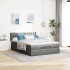 Cama otomana con colchón LED gris oscuro 140x200 cm