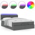 Cama otomana con colchón LED gris oscuro 140x200 cm