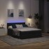 Cama otomana con colchón LED negra 140x190 cm
