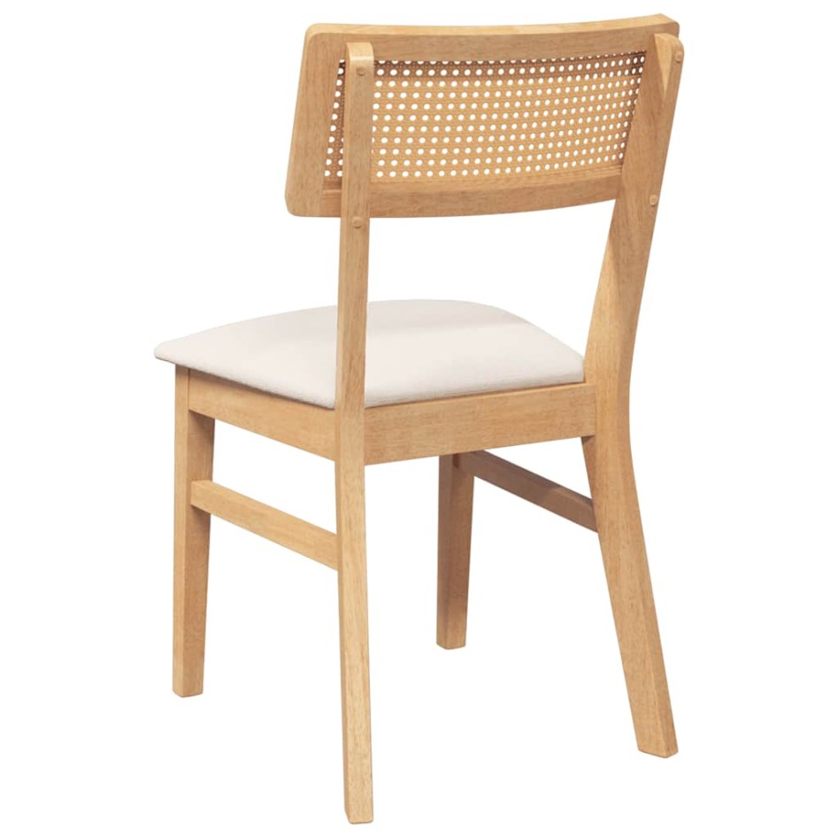 Sillas de comedor con cojines 2 uds madera maciza