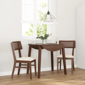 Sillas de comedor con cojines 2 uds madera maciza marrón