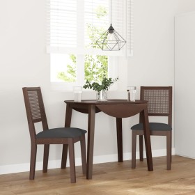 Sillas de comedor con cojines 2 uds madera maciza marrón