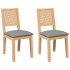 Sillas de comedor con cojines 2 uds madera maciza