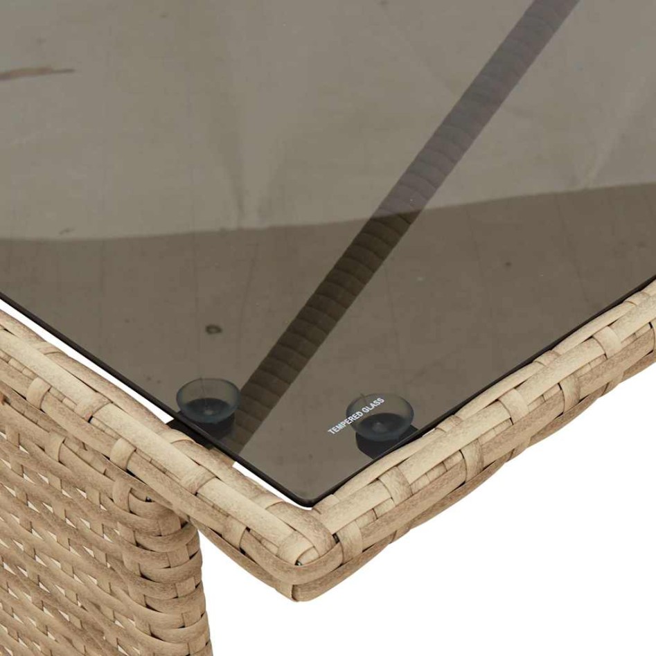 Set comedor de jardín 3 pzas con cojines ratán sintético