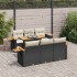 Set sofás jardín y cojines 7 pzas ratán sintético acacia