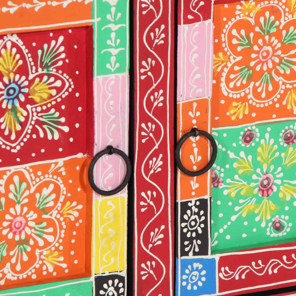 Mesa de centro  multicolor 90x50x40 cm madera maciza