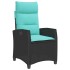 Silla de jardín reclinable con mesa auxiliar ratán