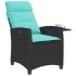 Silla de jardín reclinable con mesa auxiliar ratán
