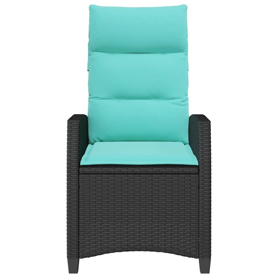 Silla de jardín reclinable con mesa auxiliar ratán