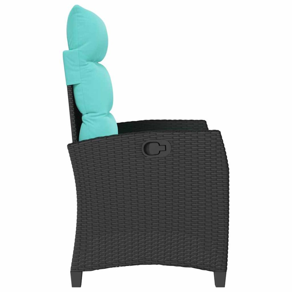 Silla de jardín reclinable con mesa auxiliar ratán