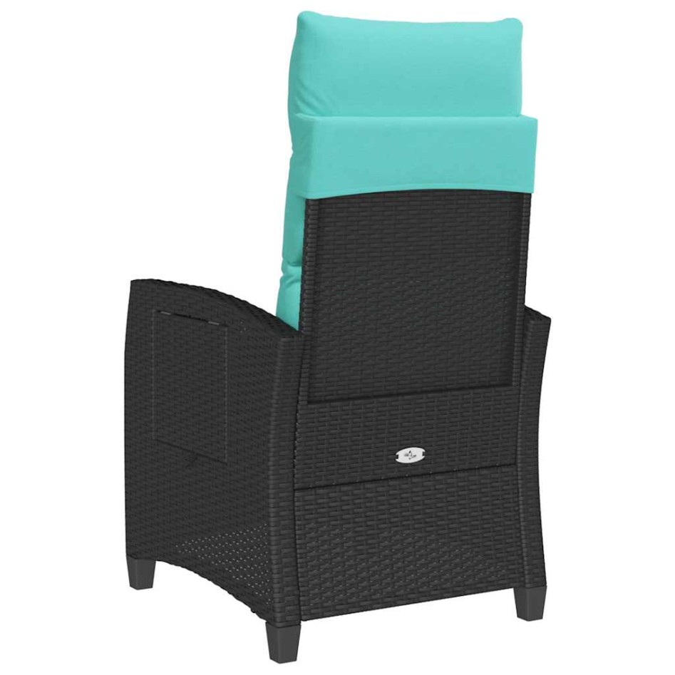 Silla de jardín reclinable con mesa auxiliar ratán