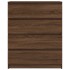 Aparador roble marrón 80x35x99 cm madera de