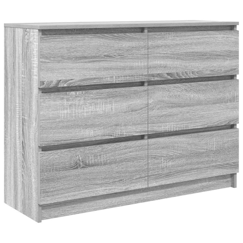 Aparador de madera de ingeniería gris sonoma 100x35x76
