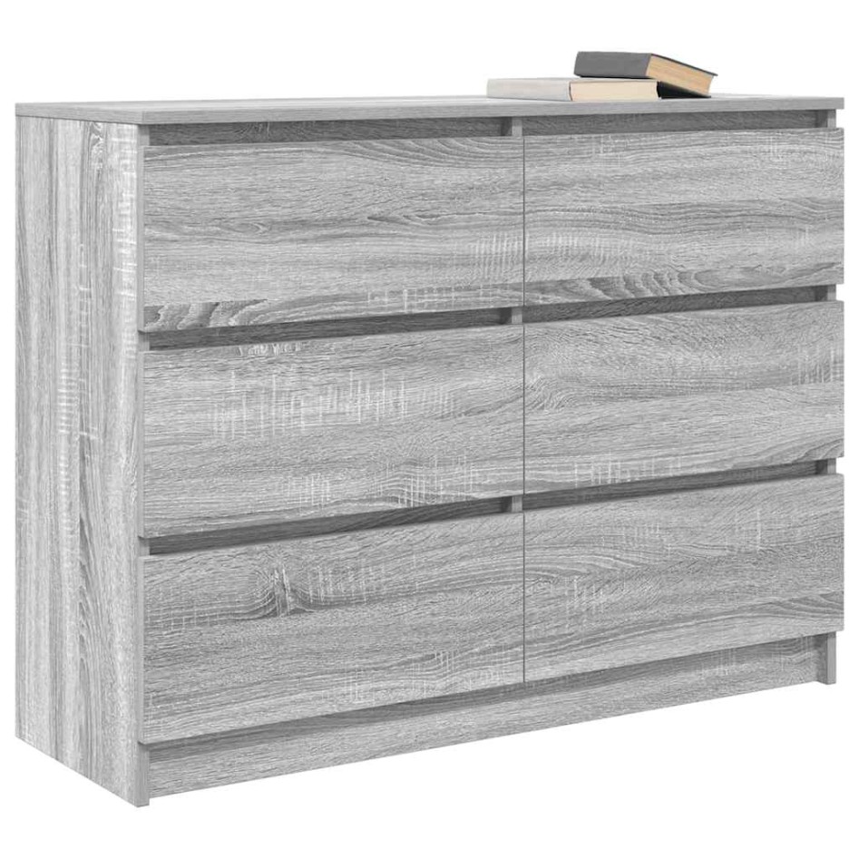 Aparador de madera de ingeniería gris sonoma 100x35x76