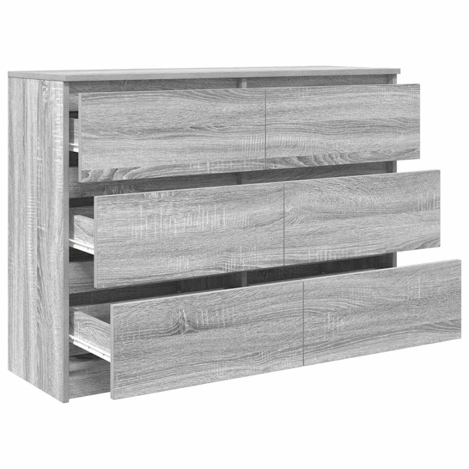 Aparador de madera de ingeniería gris sonoma 100x35x76