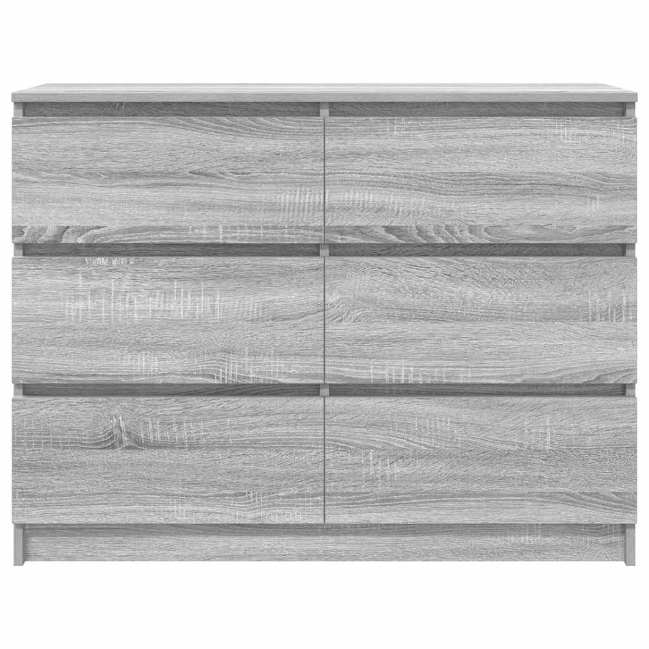 Aparador de madera de ingeniería gris sonoma 100x35x76