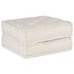 Puff modular de tela color crema 70x70x36