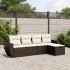 Set comedor de jardín 5 piezas y cojines ratán sintético