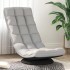 Sillón giratorio de suelo de tela gris nube 70x51x79