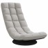 Sillón giratorio de suelo de tela gris nube 70x51x79