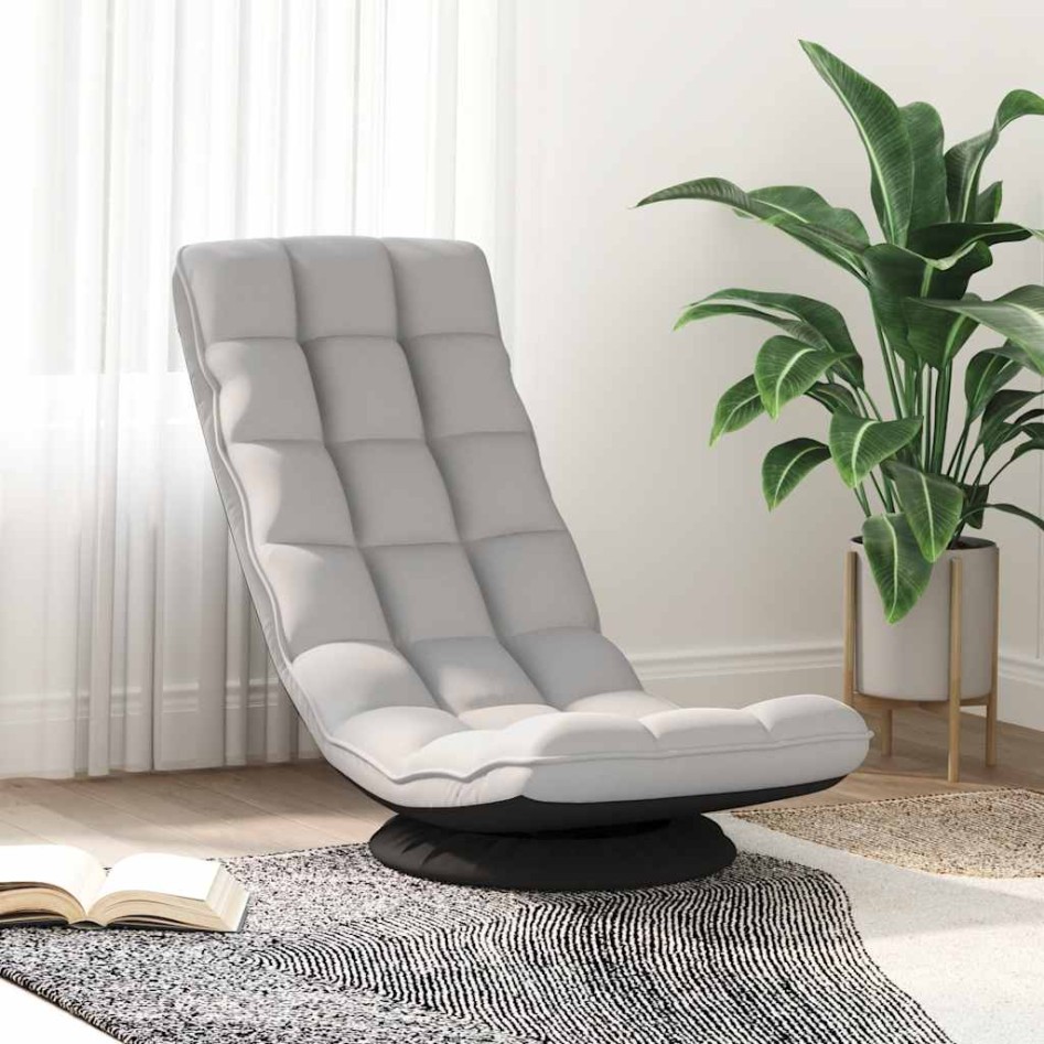 Sillón giratorio de suelo de tela gris nube 70x51x79