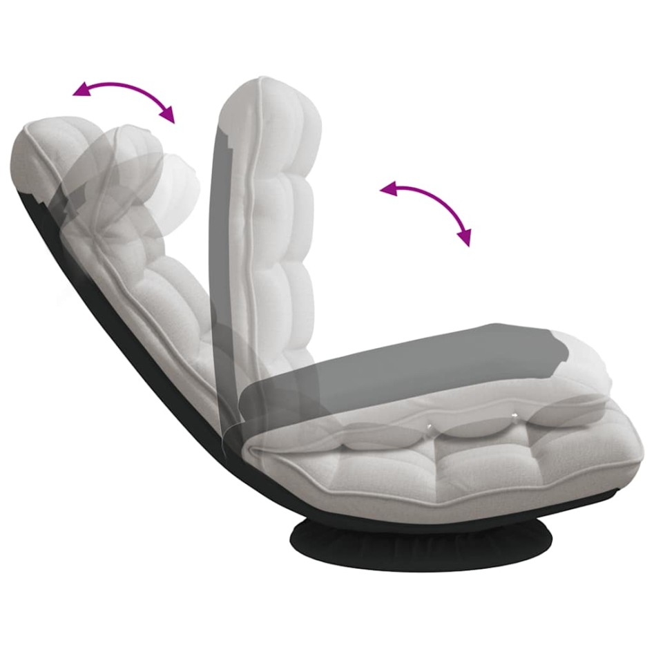 Sillón giratorio de suelo de tela gris nube 70x51x79