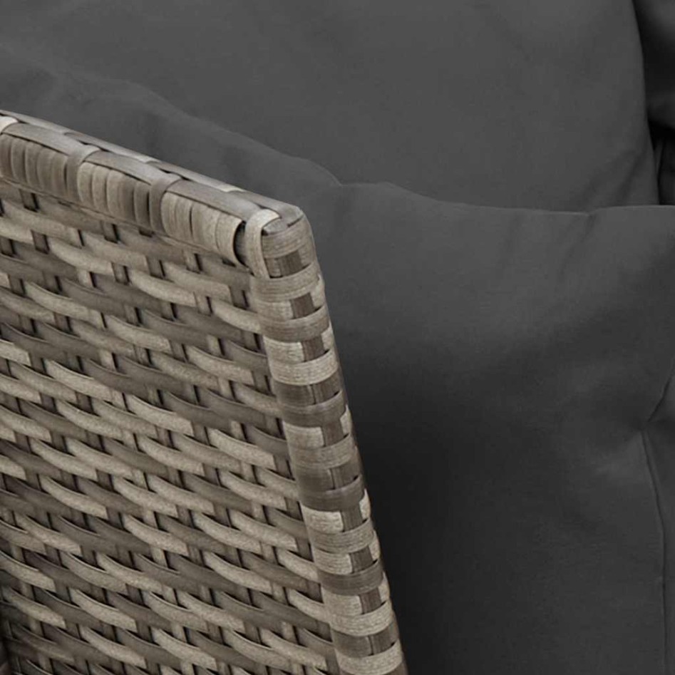 Sofá de jardín con cojines ratán sintético