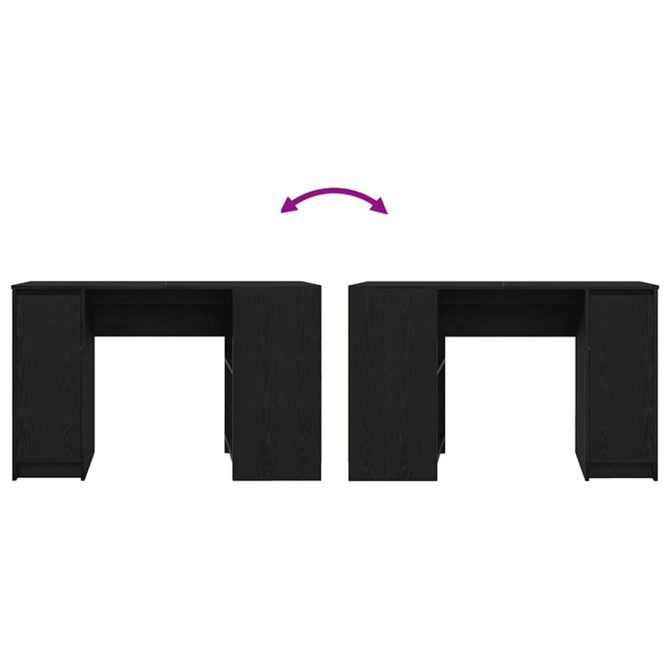 Escritorio roble negro 120x42x76 cm madera de