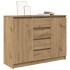 Aparador con cajones roble artesanal 100,5x35x76