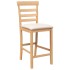 Taburetes de bar con cojines 2 uds madera maciza natural