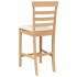 Taburetes de bar con cojines 2 uds madera maciza natural