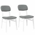 Sillas de comedor con cojines 2uds madera maciza blanco