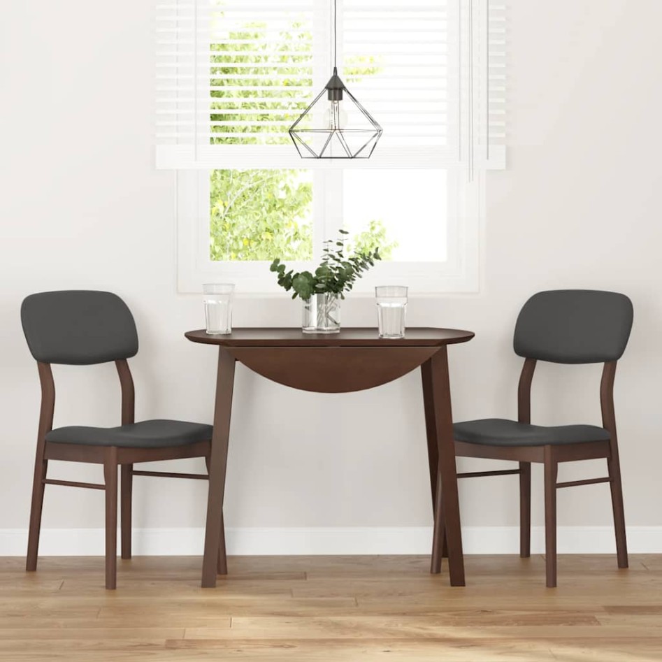 Sillas de comedor con cojines 2 uds madera maciza marrón