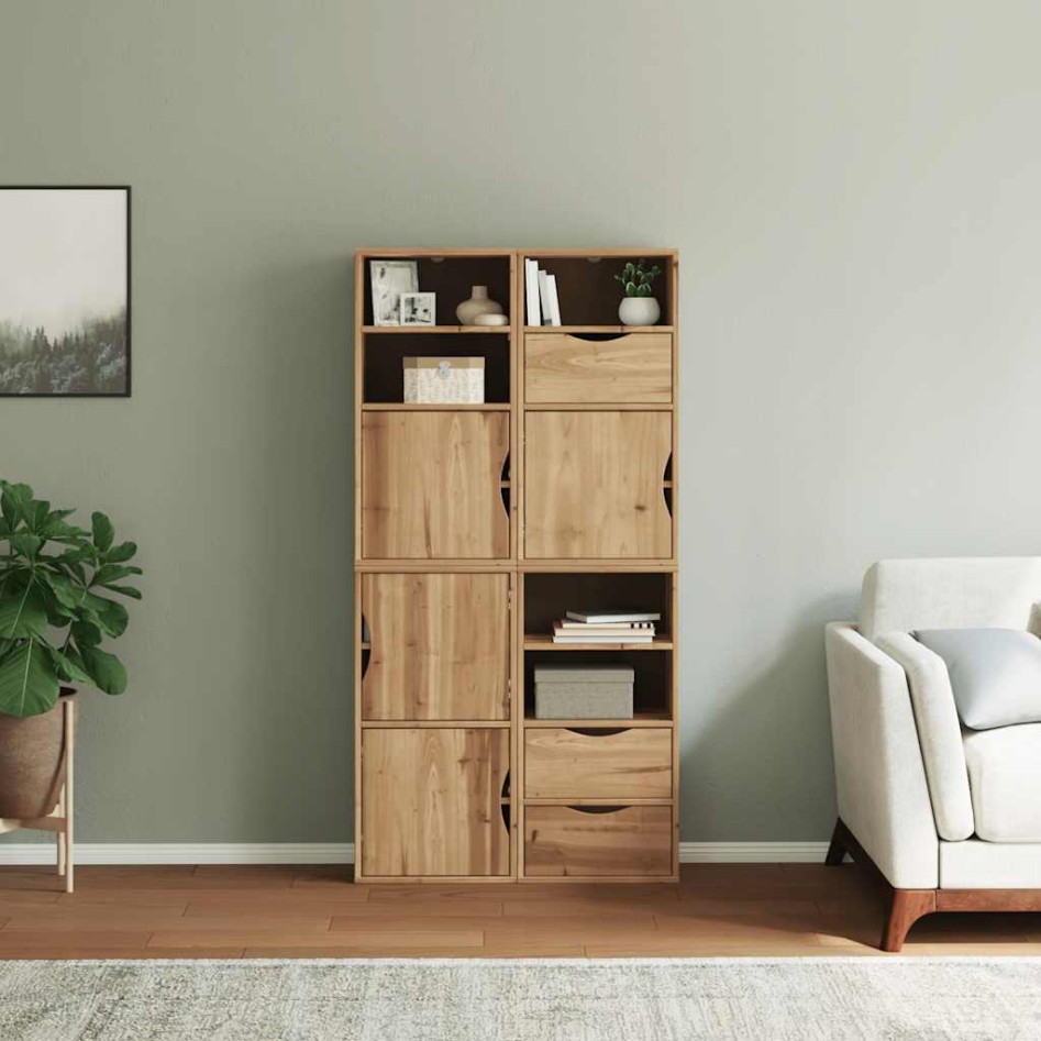 Armarios auxiliares 4 uds ODDA 40x24x79 cm Madera maciza