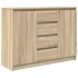 Aparador con cajones roble Sonoma 100,5x35x76