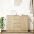 Aparador con cajones roble Sonoma 100,5x35x76