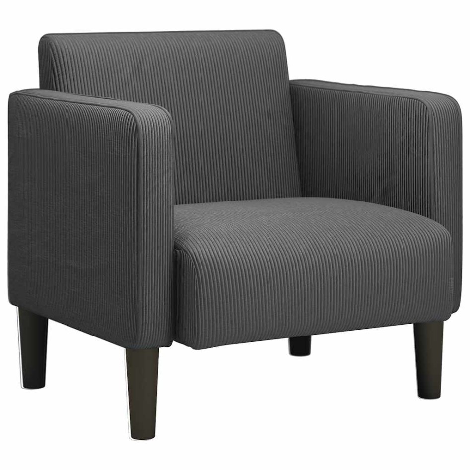 Sillón con reposabrazos gris oscuro 54 cm tejido de